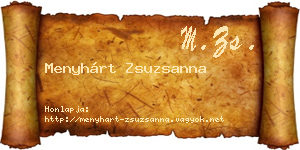 Menyhárt Zsuzsanna névjegykártya